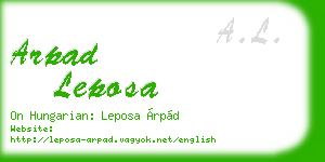 arpad leposa business card